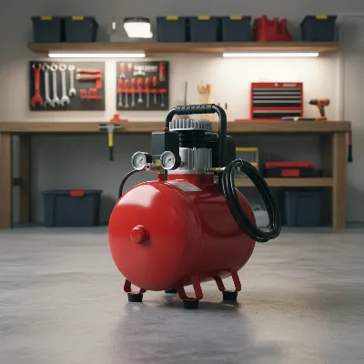 Craftsman 6-gallon pancake air compressor in a home garage setting